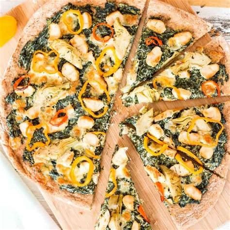 Spinach Artichoke Chicken Pizza Savory Nothings