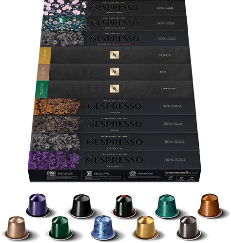 Nespresso Original Coffee Pods 100 Mix Pack 10 Ristretto 10