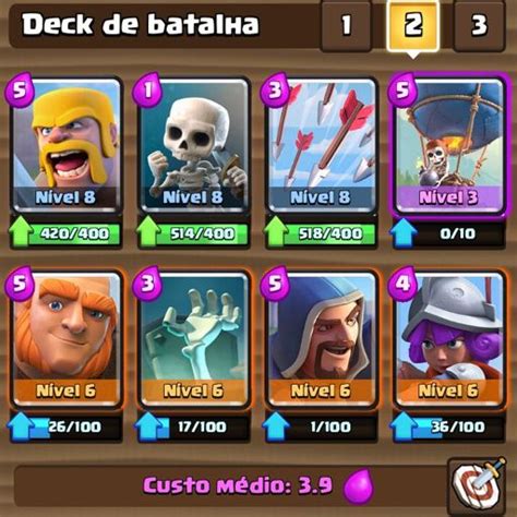 Melhor deck de Balão para chegar na Arena Lendária Deck sem Lendária