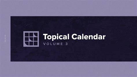 Topical Sermon Calendar Volume 3 Ministry Pass Sermon Series Calendar