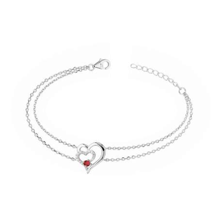 Bracelet Femme Coeur Edora Argent Et Spinelle Bracelets