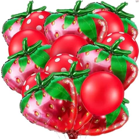 ROT OBST JUMBO Folien Ballons Latex Geburtstags Feier Dekoration