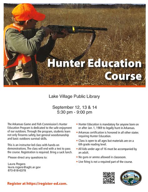 Hunter Education Course Southeast Arkansas Regional Library