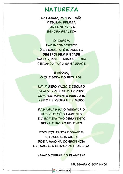 Poema Natureza Meio Ambiente S Escola