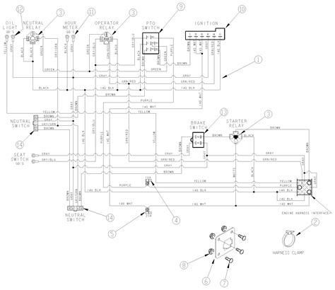 LAND PRIDE ACCU Z ZT360 ZERO TURN MOWER ELECTRICAL WIRING SCHEMATIC