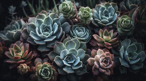 Succulents In Closeup With A Dark Background, Pictures Of Succulent ...