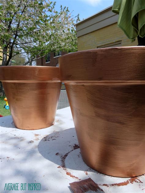 Faux Copper Planters With Copper Patina Paint Copper Diy Copper