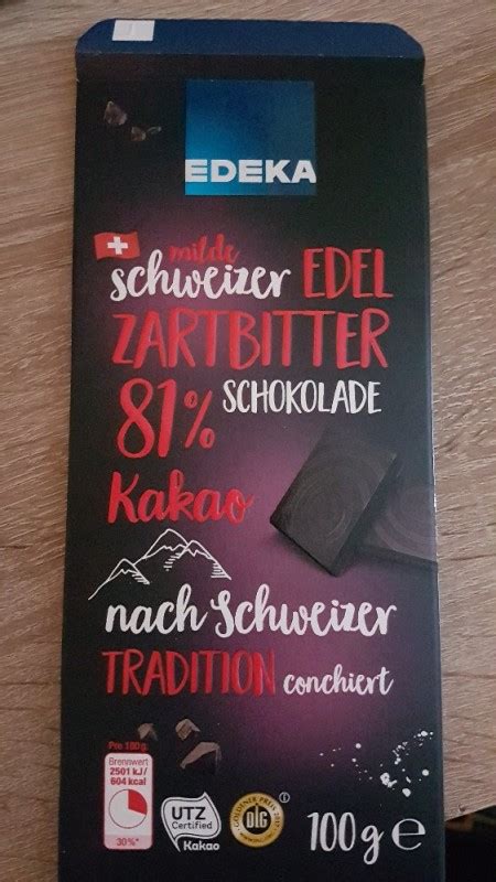 Edeka Schweizer Edel Zartbitter Schokolade Kakao Kalorien