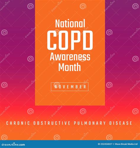 Composition Of Copd Awareness Month Text Over Purple Background Stock