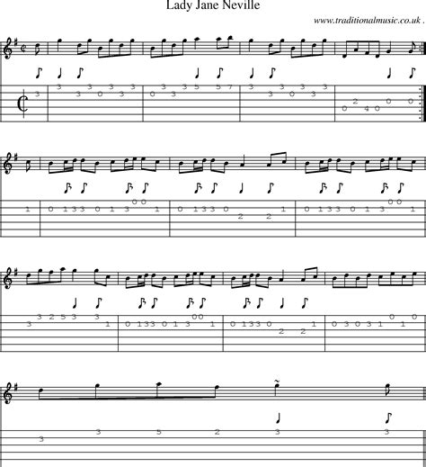 Scottish Tune Sheetmusic Midi Mp3 Guitar Chords Tabs Lady Jane