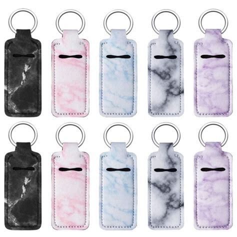 Rts Neoprene Keychain And Sanitizer Holders Delicate Marble Series