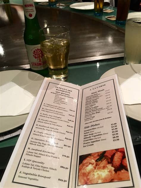 Menu At Teppanyaki Bar Cleveland