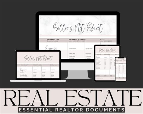 Seller Net Sheet Real Estate Canva Template Realtor Estimated Net Sheet