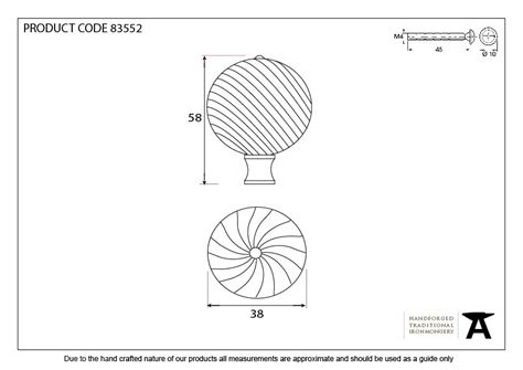 From The Anvil Polished Brass Spiral Cabinet Knob Large 83552