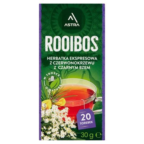 Astra Rooibos Herbatka Ekspresowa Rooibos Z Czarnym Bzem 30 G 20 X 1 5