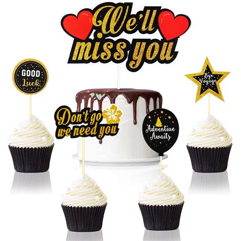 Buy Pieces We Will Miss You Cupcake Toppers Good Luck Cupcake Picks