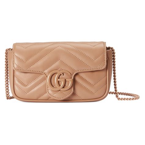 Gucci Gg Marmont Super mini tasche Aus Matelassé leder In Nude ModeSens