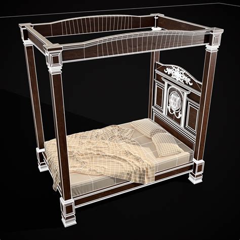 Renaissance Canopy Bed 3d Model Turbosquid 2203454