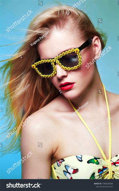 Beautiful Sexy Woman Bikini Sunglasses Blond Stock Photo 1080298508 Shutterstock