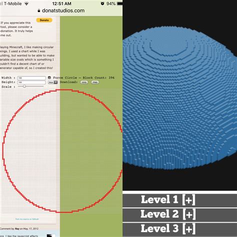 So I built the 100x100 circle, but now I’ve got that dome to try and ...