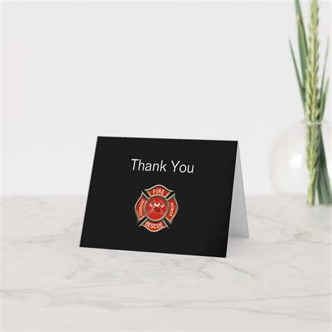 Firehouse Firefighter Thank You Cards Zazzle