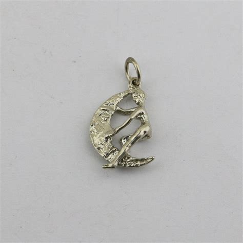 Vintage Naked Woman On The Moon Erotic Design Pendant Sterling Silver PD Etsy Ireland