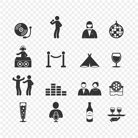 Night Club Vector Icon Set, Club Icons, Night Icons, Fun PNG and Vector with Transparent ...