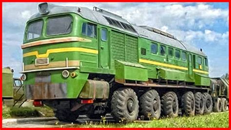 Most Amazing Train on Giant Wheels. Diesel Locomotive on Wheels. Diesel ...