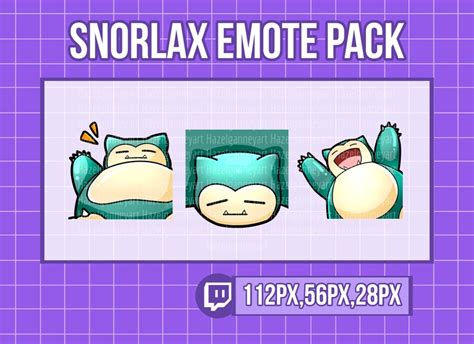 Snorlax Pokemon Emote Pack For Twitch Streaming Etsy Denmark