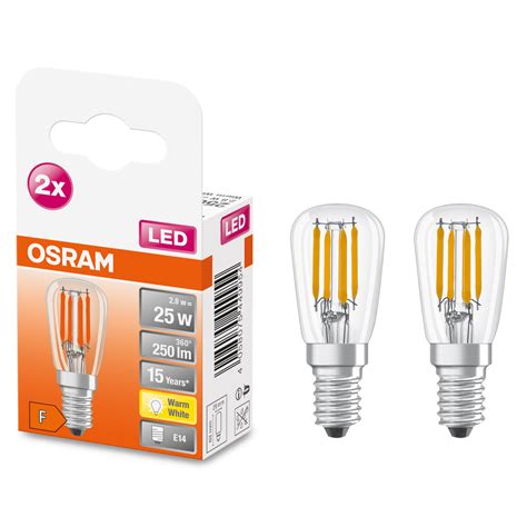 Комплект 2 крушки Led Osram T26 Filament E14 2 8w 25w 250 лумена