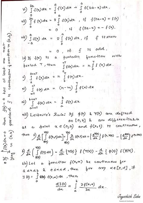 SOLUTION IIT JEE Maths Handwritten Notes PDF Of DEFINITE INTEGRATION