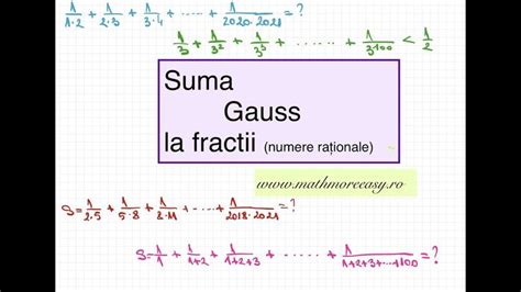 Sume Telescopice Suma Gauss La Fractii