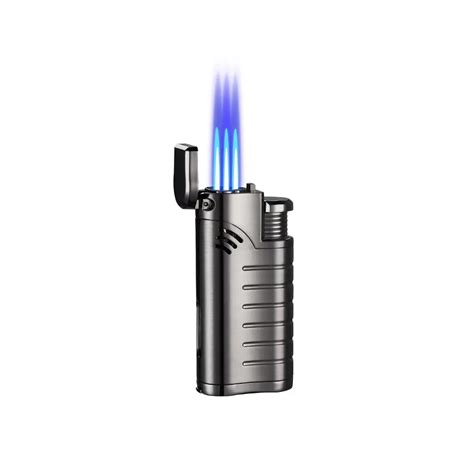 Powerful Triple Jet Flame Cigar Lighter With Visible Gas Window Budpiper