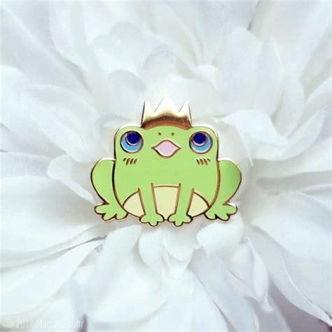 Frog Prince Enamel Lapel Pin Pucker Up This Friendly Frog Will