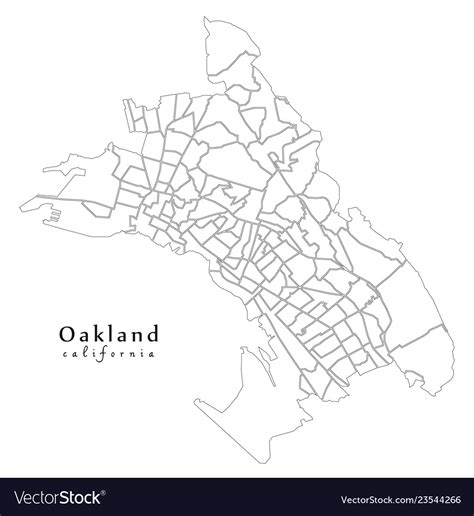 Modern city map - oakland california Royalty Free Vector