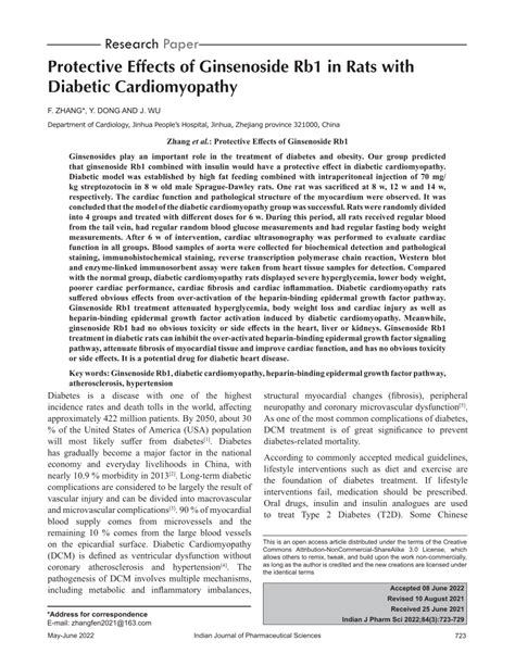 Pdf Protective Effects Of Ginsenoside Rb In Rats With Diabetic