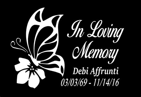 Butterfly In Loving Memory Memorial T Decal