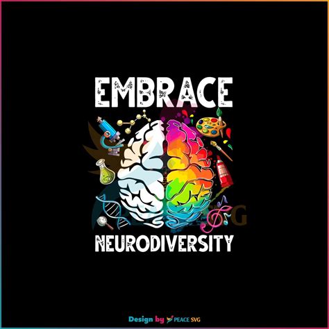 Embrace Neurodiversity Autism Awareness Svg Cutting Files Peacesvg