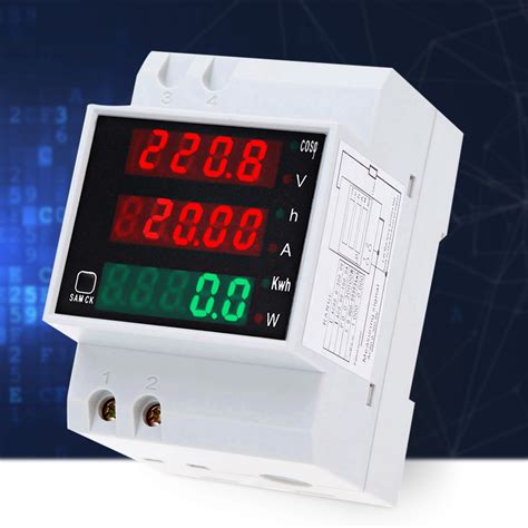 D Ac V Ac V A Din Rail Led Voltmeter Ammeter