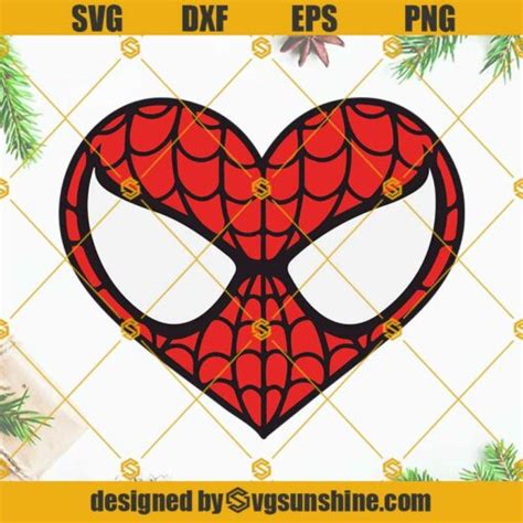 Spiderman Heart SVG Spider Heart SVG Superhero Valentine SVG