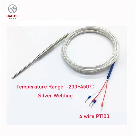 4 Wires PT100 Thermocouple With High Precision Probe Silver Welding