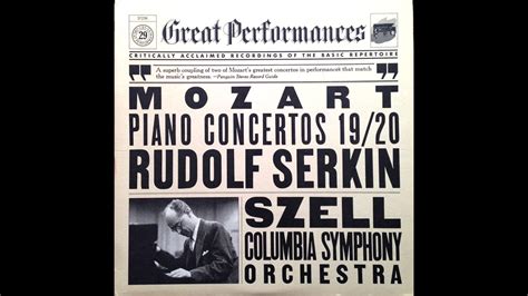 Mozart Piano Concerto No 20 Serkin Szell Columbia SO YouTube