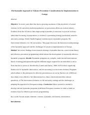 The Bystander Approach Full Paper Docx The Bystander Approach To