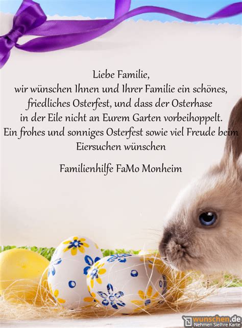 Wir wünschen Ihnen und Ihrer Familie ein schönes Fertig Osterkarte