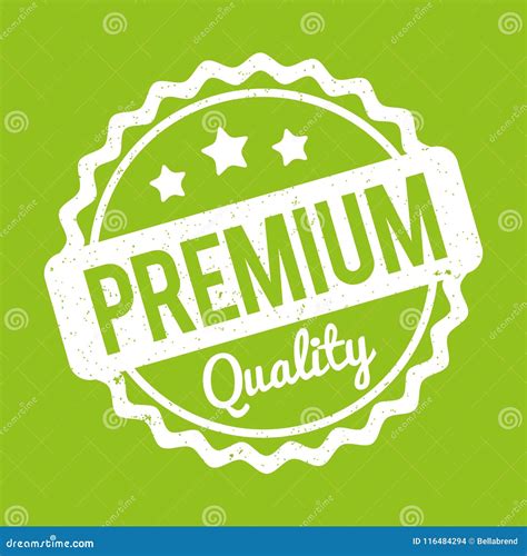 Premium Quality Rubber Stamp White On A Green Background Stock Vector