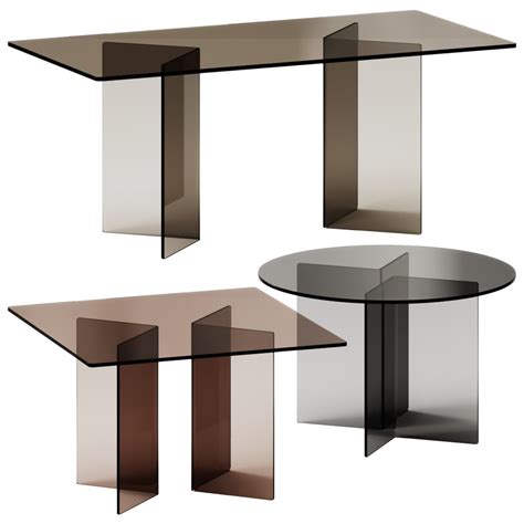 Fiam Italia Corner Glass Tables - 3D Model for Corona