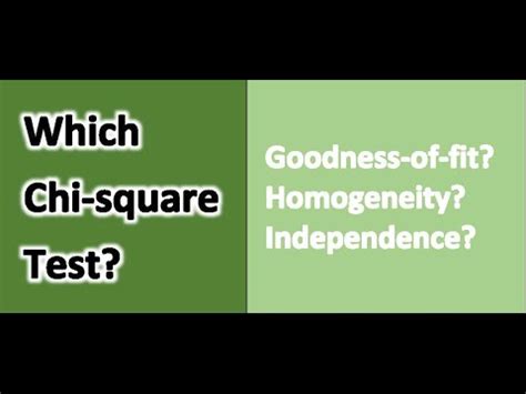 Which Chi Square Test Goodness Of Fit Homogeneity Independence