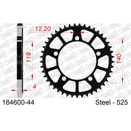 Couronne AFAM 44 dents acier standard pas 525 type 164600 à 39 77