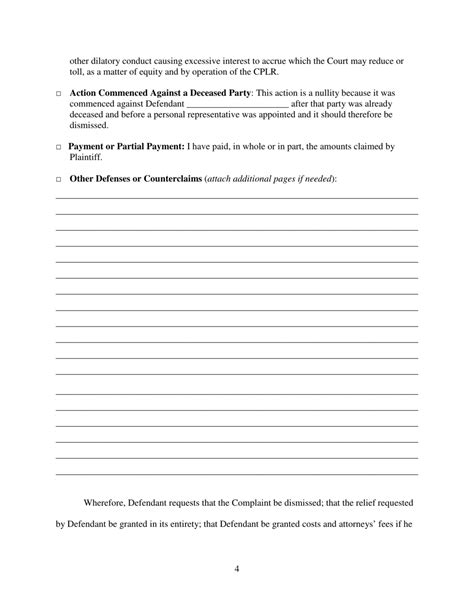 New York Verified Answer To Foreclosure Complaint Fill Out Sign