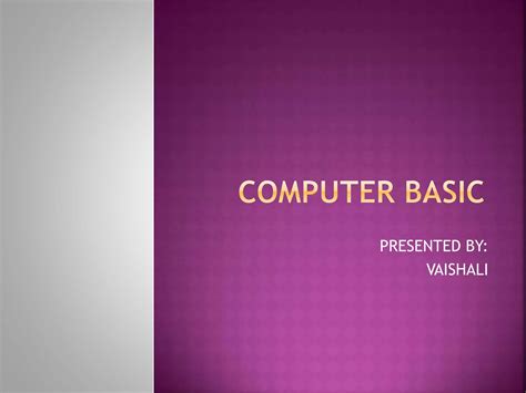 Computer Basic Ppt